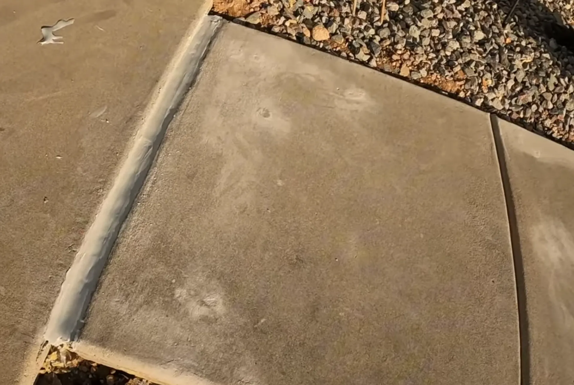 After leveling - patio slab raised and level