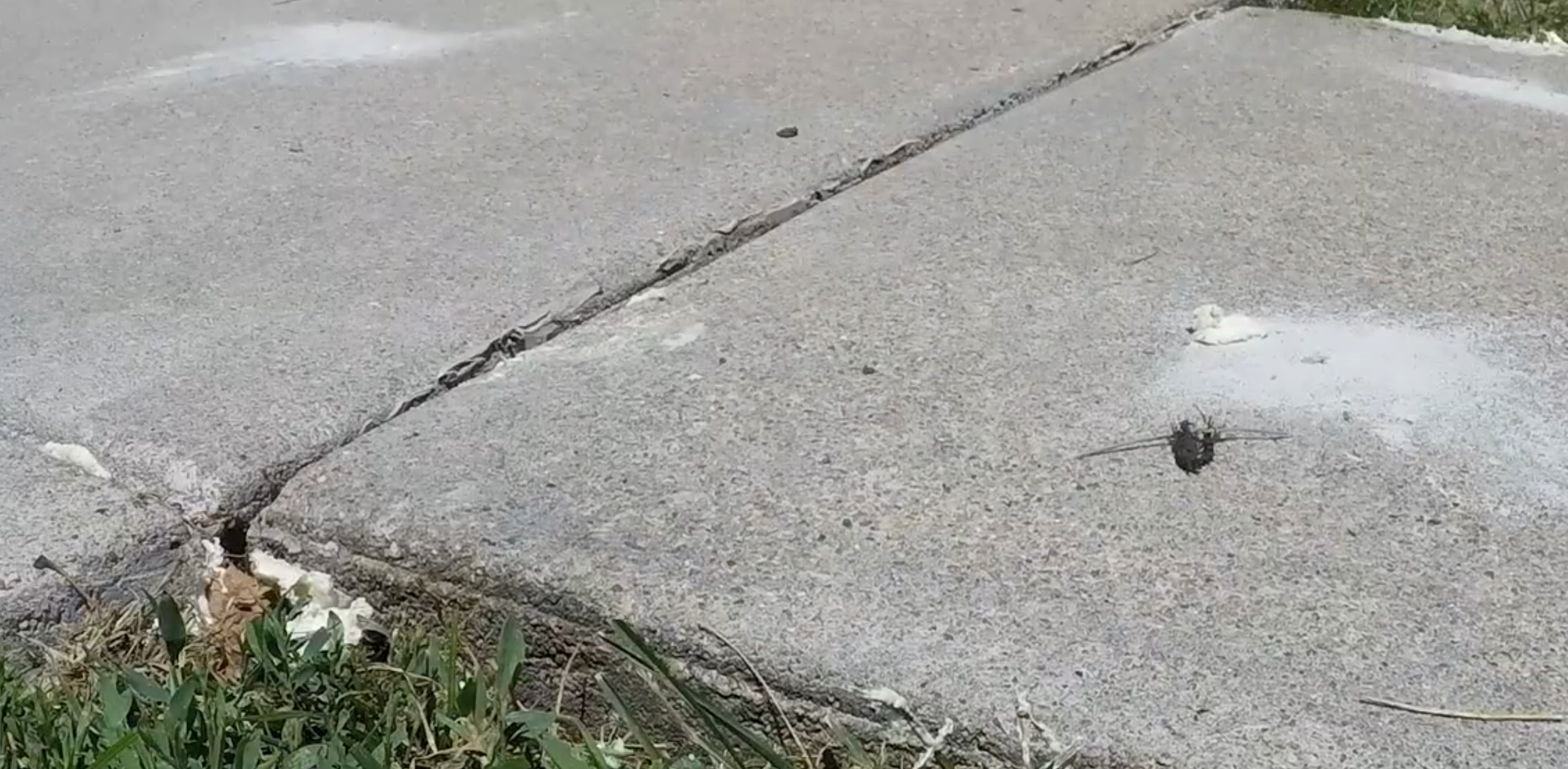 After driveway repair - smooth and level concrete driveway restored
